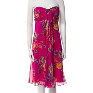 Ralph Lauren Strapless Vintage Mini Floral Dress Sz S